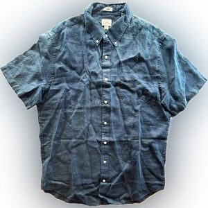 Baird McNutt Irish linen shirt mens LT short sleeve button down new